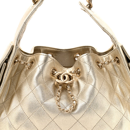Chanel Metallic Caviar Quilted Small Chanel 25 Handbag Gold 8 of 10
