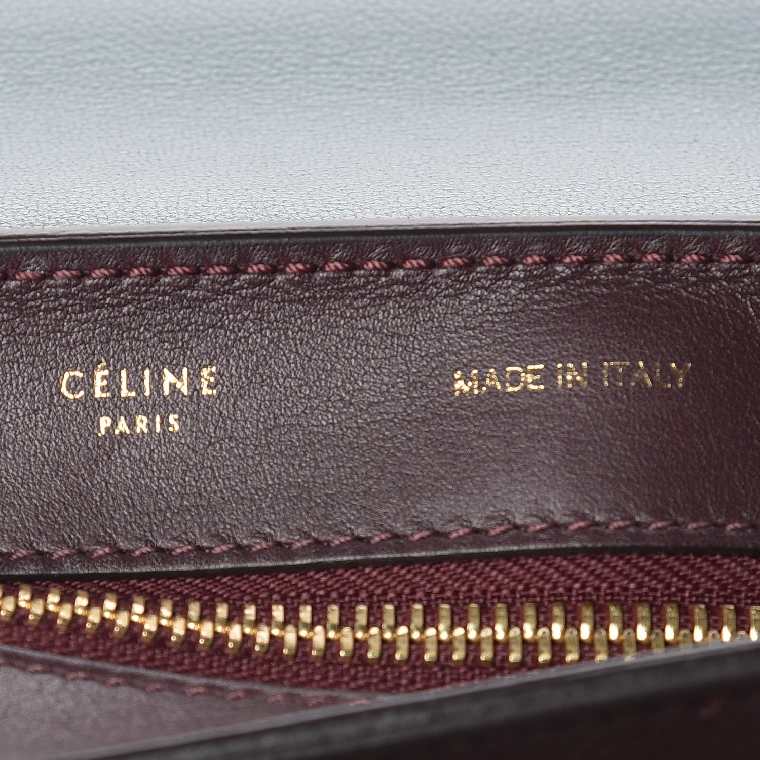 Celine Smooth Calfskin Suede Medium Tri-Color Trapeze Dark Grey 10 of 14