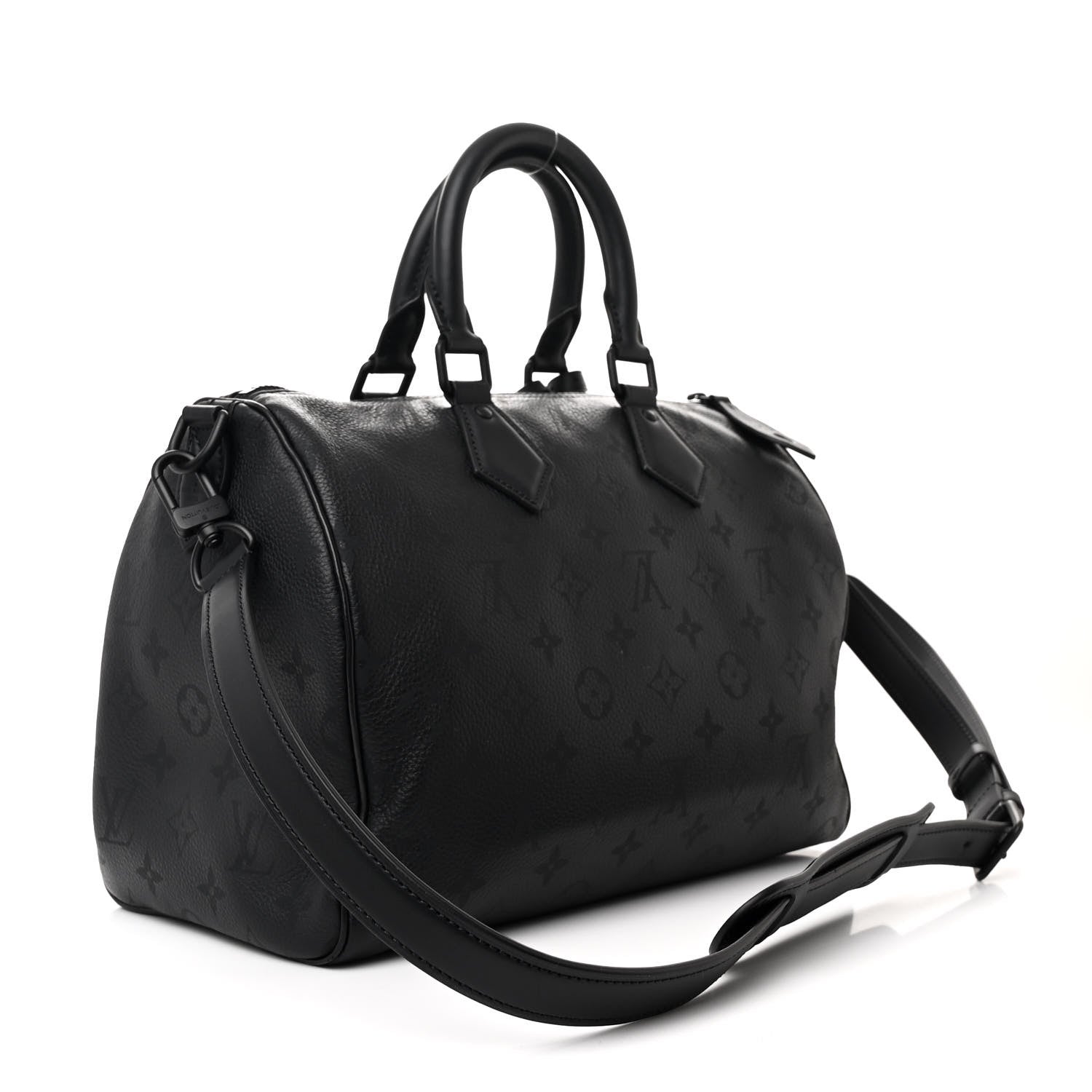 Louis Vuitton Calfskin Monogram Speedy P9 Bandouliere 30 Ultra Black 4 of 10