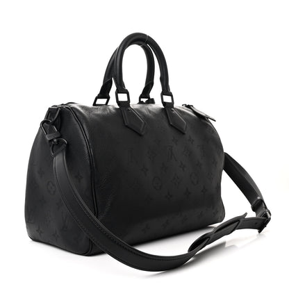 Louis Vuitton Calfskin Monogram Speedy P9 Bandouliere 30 Ultra Black 4 of 10