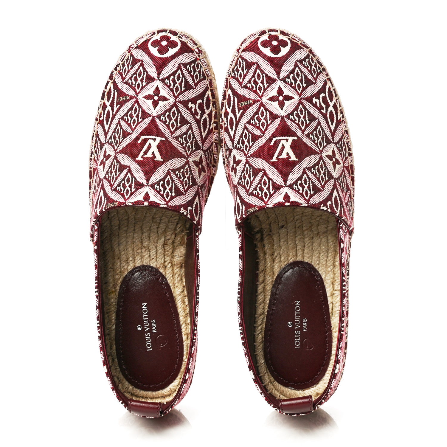 Louis Vuitton Jacquard Since 1854 Starboard Espadrille Flats 37 Bordeaux 5 of 14