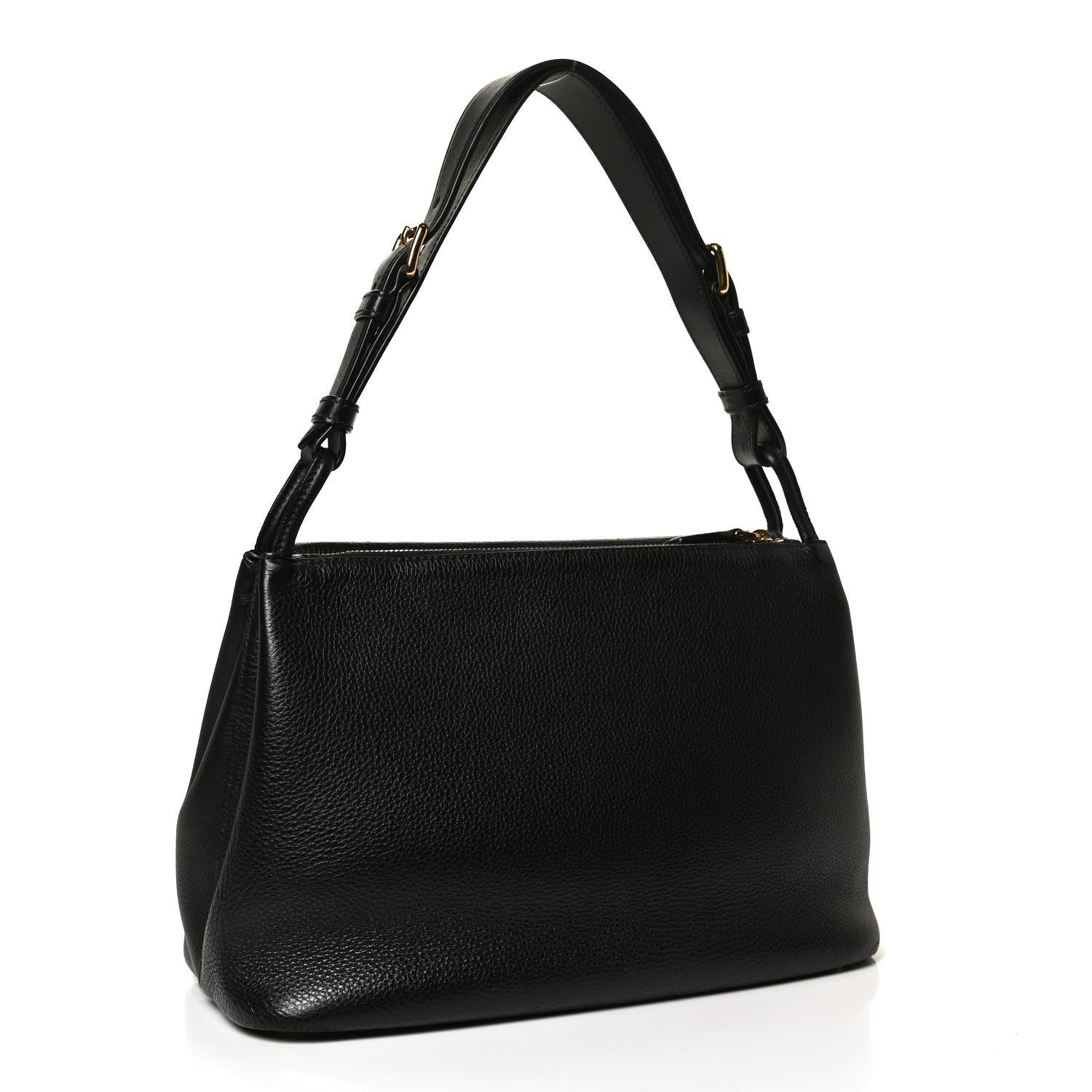 Prada Vitello Daino Flap Shoulder Bag Black 2 of 8