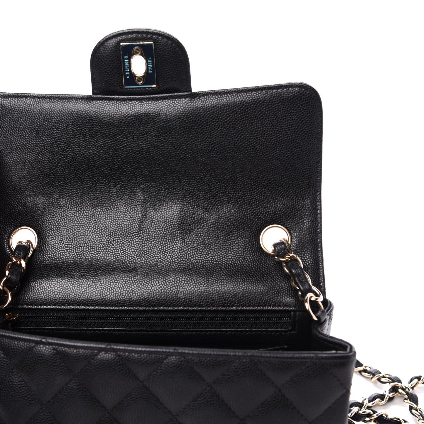 Caviar Quilted Mini Rectangular Flap Black