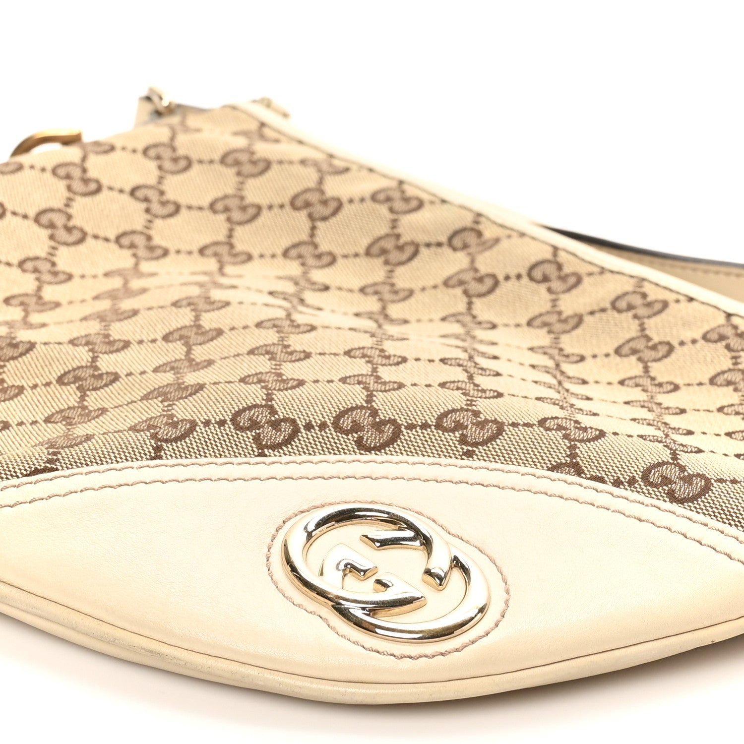 Gucci Monogram Medium New Britt Half Moon Hobo White 10 of 10