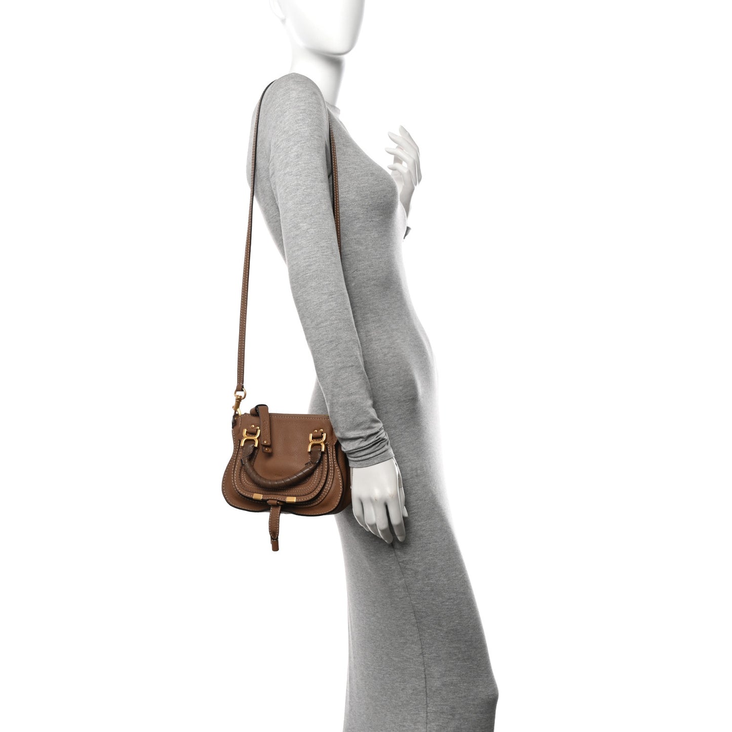 Calfskin Mini Marcie Satchel Nut