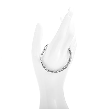 David Yurman Sterling Silver Diamond 3mm Crossover Bracelet 2 of 4