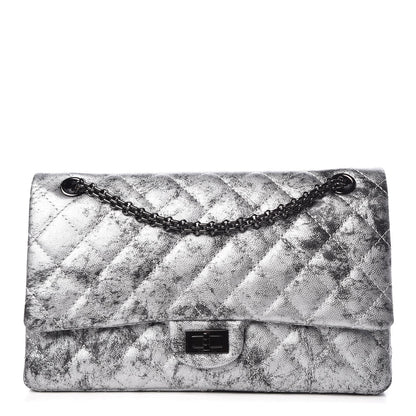 Chanel Metallic Caviar Quilted 2.55 Reissue 226 Flap Silver Black 1 of 7