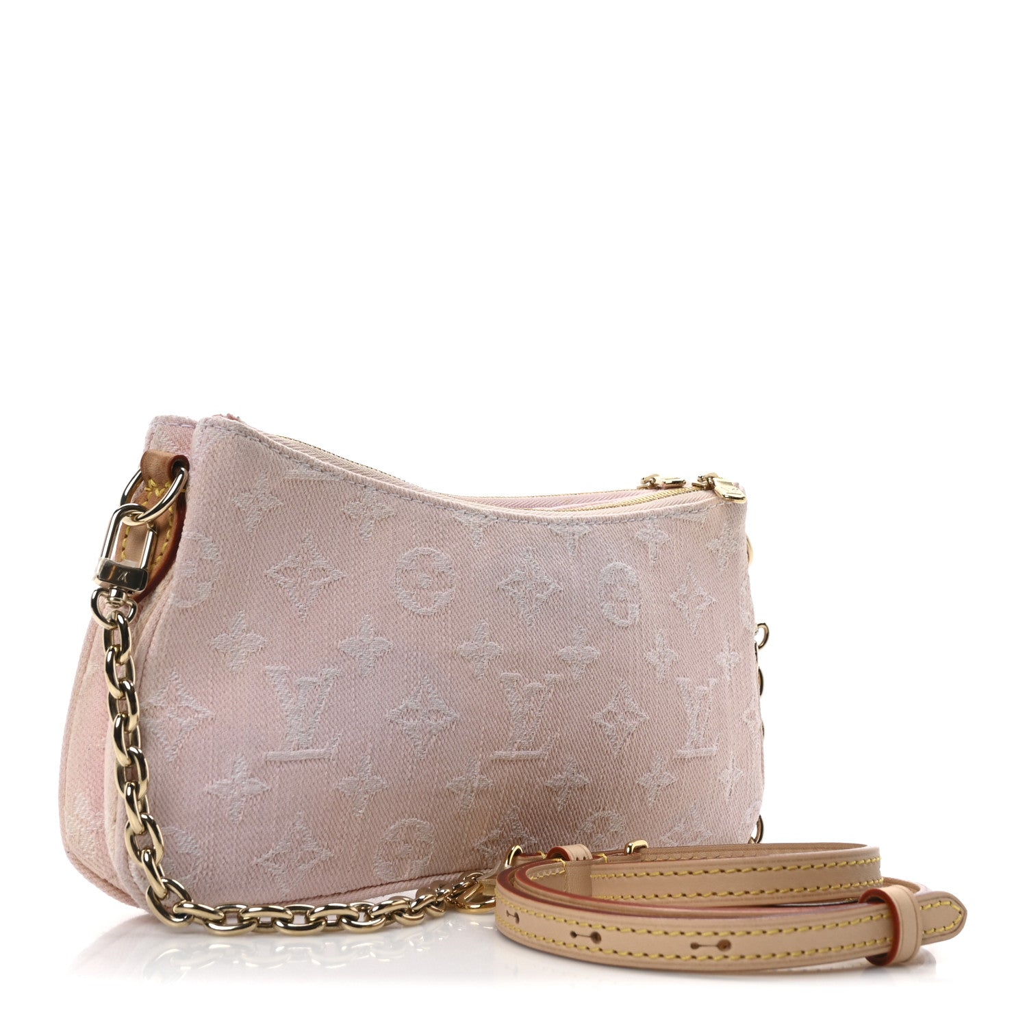 Louis Vuitton Monogram Denim Liv Pochette Washed Pink 3 of 9
