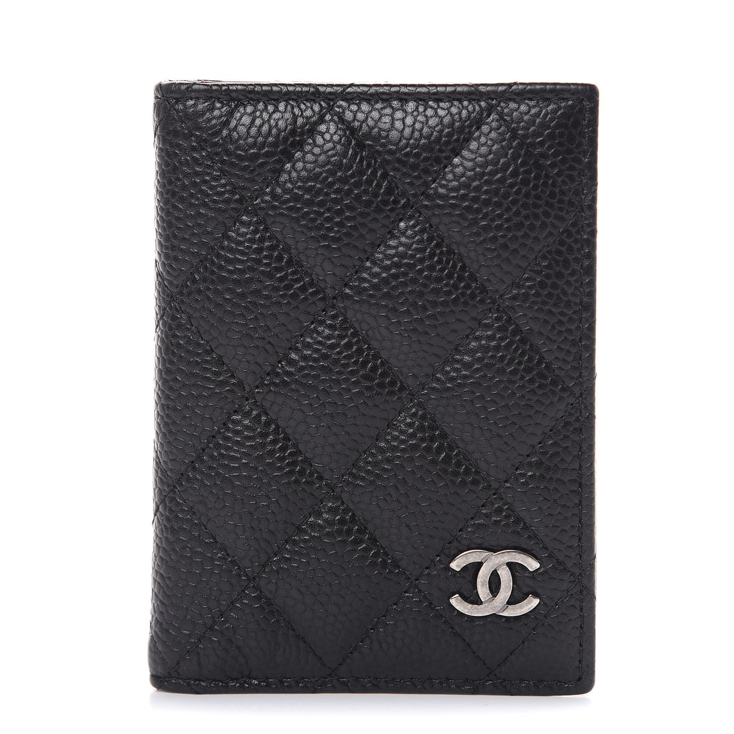 Caviar Quilted Card Holder Wallet Black
