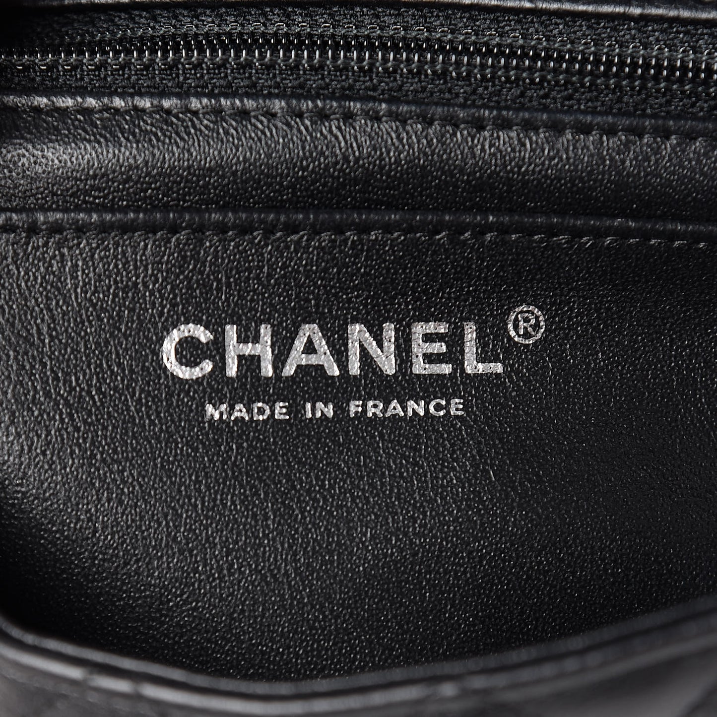 Crumpled Calfskin Quilted Mini Rectangular Flap So Black