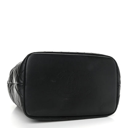 Chanel Lambskin Quilted Large Perfect Meeting Hobo Black 4 of 11
