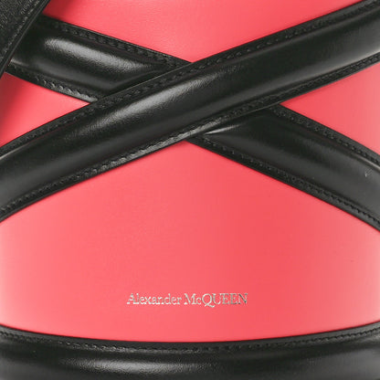 Alexander McQueen Calfskin The Curve Shoulder Bag Pink Black 7 of 9