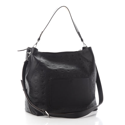 MCM Calfskin Ottomar Monogram Large Klara Hobo Black 2 of 7