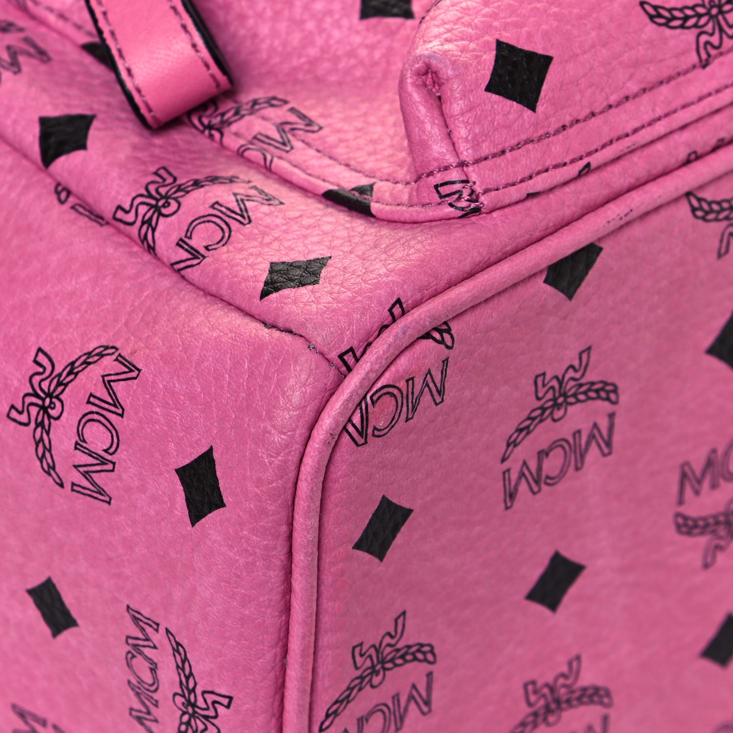 MCM Visetos Side Stud Small Stark Backpack Pink 8 of 12