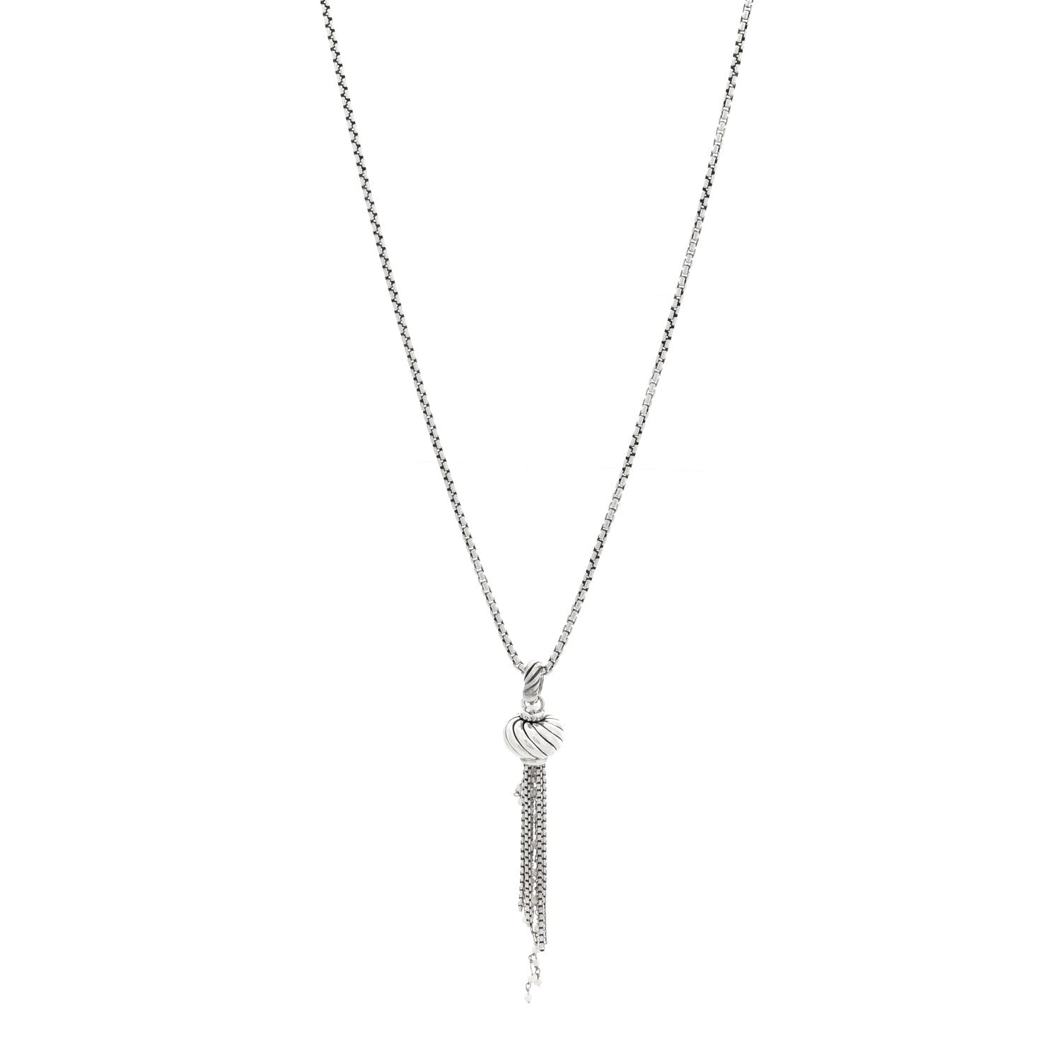 David Yurman Sterling Silver Cultured Pearl Tassel Necklace 1 of 4