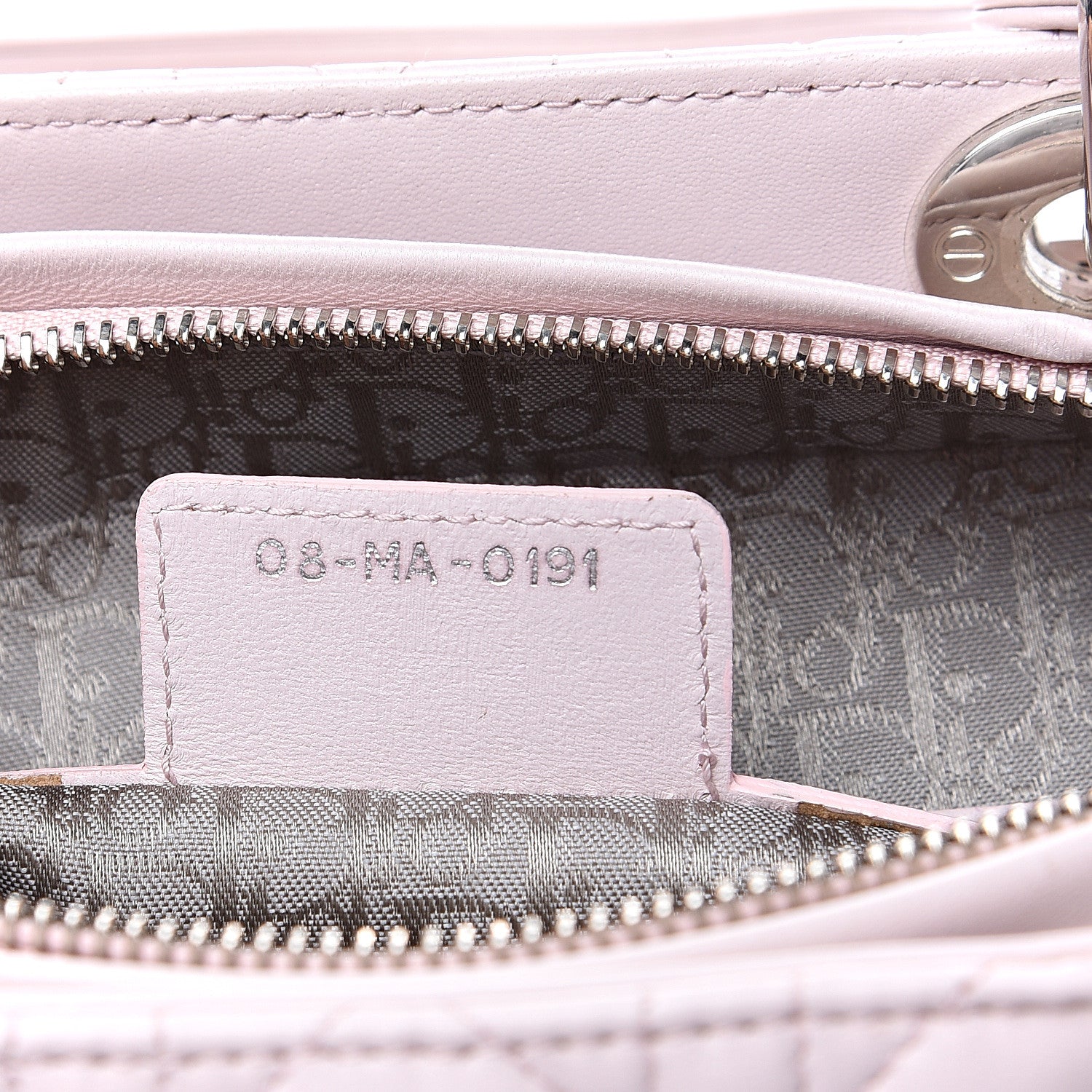 Christian Dior Lambskin Cannage Large Lady Dior Rose Poudre 6 of 13
