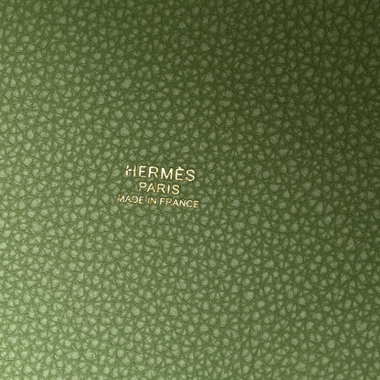 Hermes Taurillon Maurice Picotin Lock 18 PM Vert Criquet 6 of 11