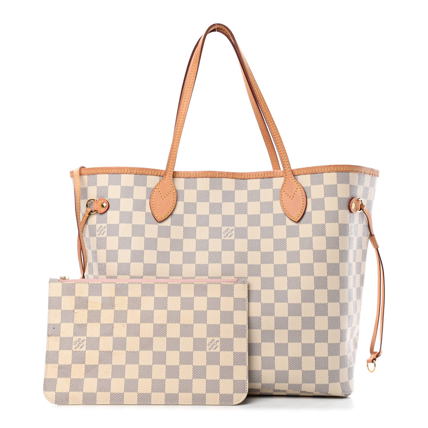 Louis Vuitton Damier Azur Neo Neverfull MM Rose Ballerine 1 of 7