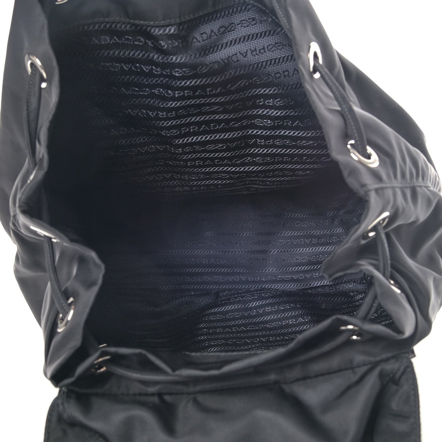 Tessuto Nylon Saffiano Medium Backpack Black