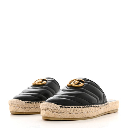 Gucci Nappa Matelasse GG Marmont Espadrille Slippers 36 Black 3 of 10