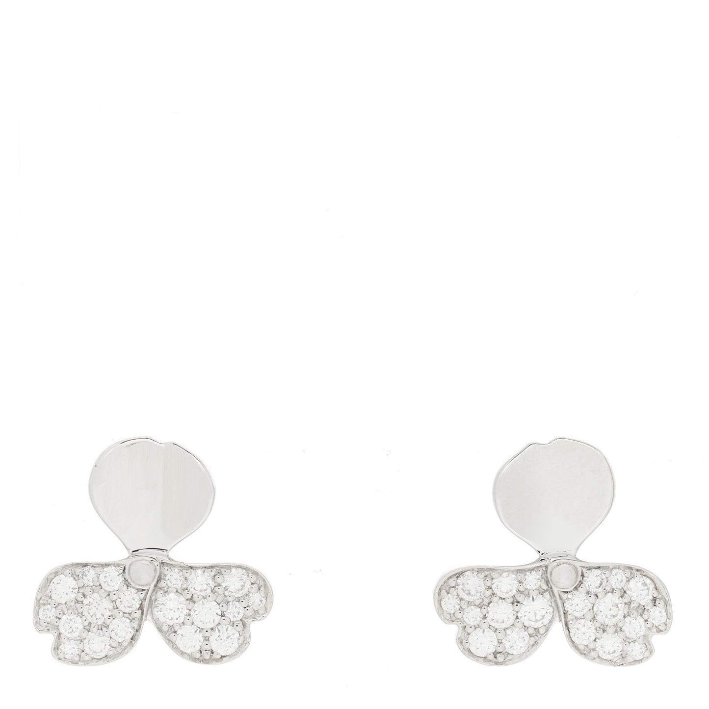Platinum Diamond Paper Flowers Earrings