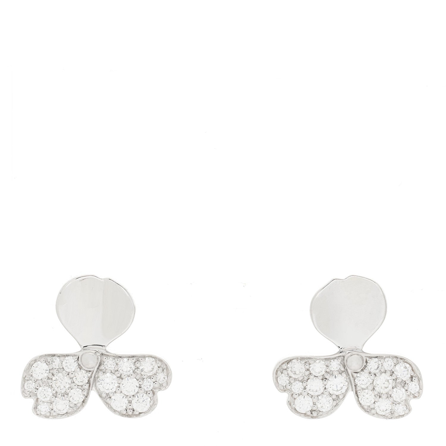 Tiffany Platinum Diamond Paper Flowers Earrings 1 of 5