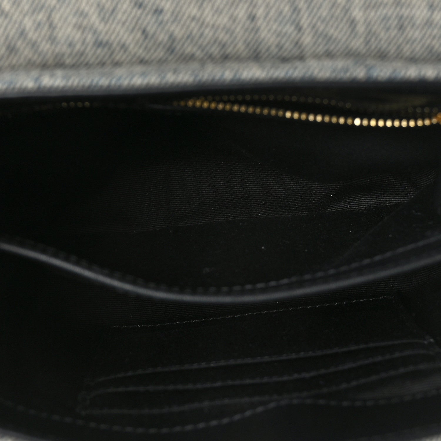 Saint Laurent Denim Y Quilted Monogram Toy Loulou Crossbody Bag Grey 6 of 10