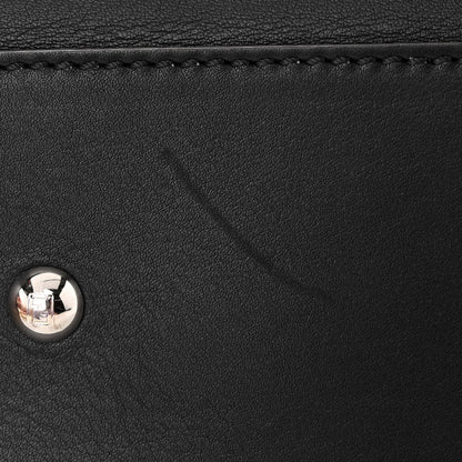Fendi Vitello Seta Nappa Ribbon Medium Peekaboo Iconic Satchel Black Corteccia 12 of 13