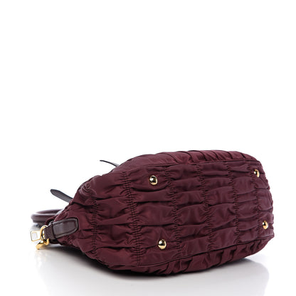 Prada Tessuto Nylon Nappa Gaufre Shopping Satchel Granato 3 of 8