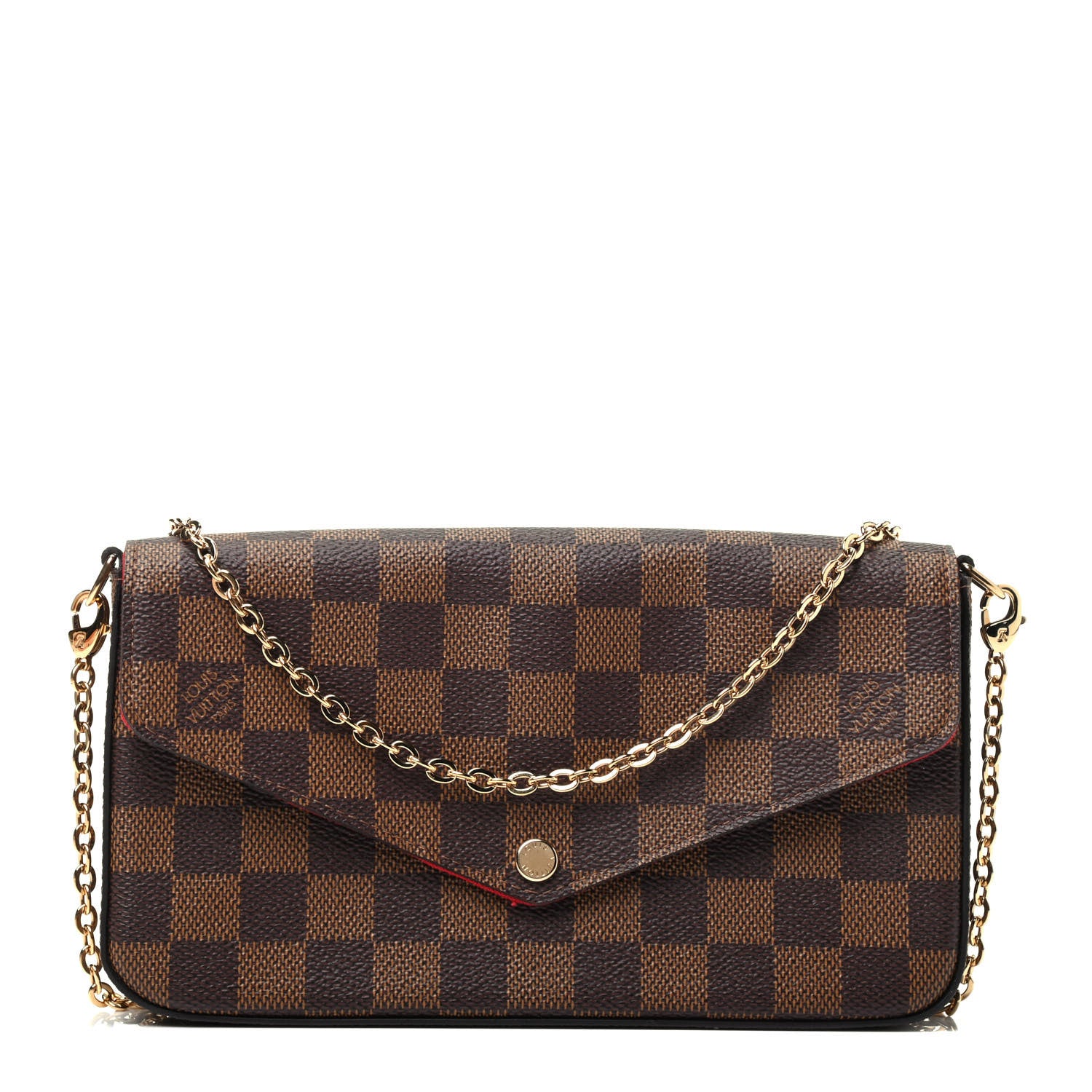 Louis Vuitton Damier Ebene Pochette Felicie Chain Wallet 1 of 3