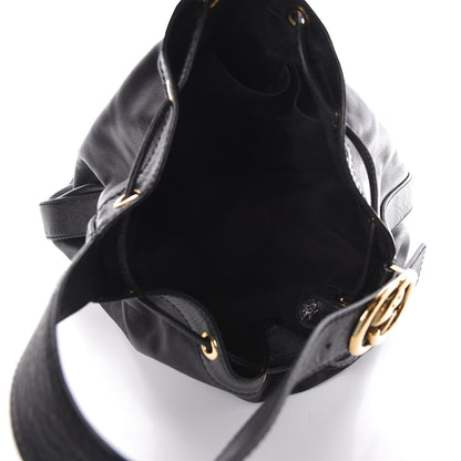 Gucci Pebbled Calfskin Medium Interlocking Icon Shoulder Bag Black 5 of 10