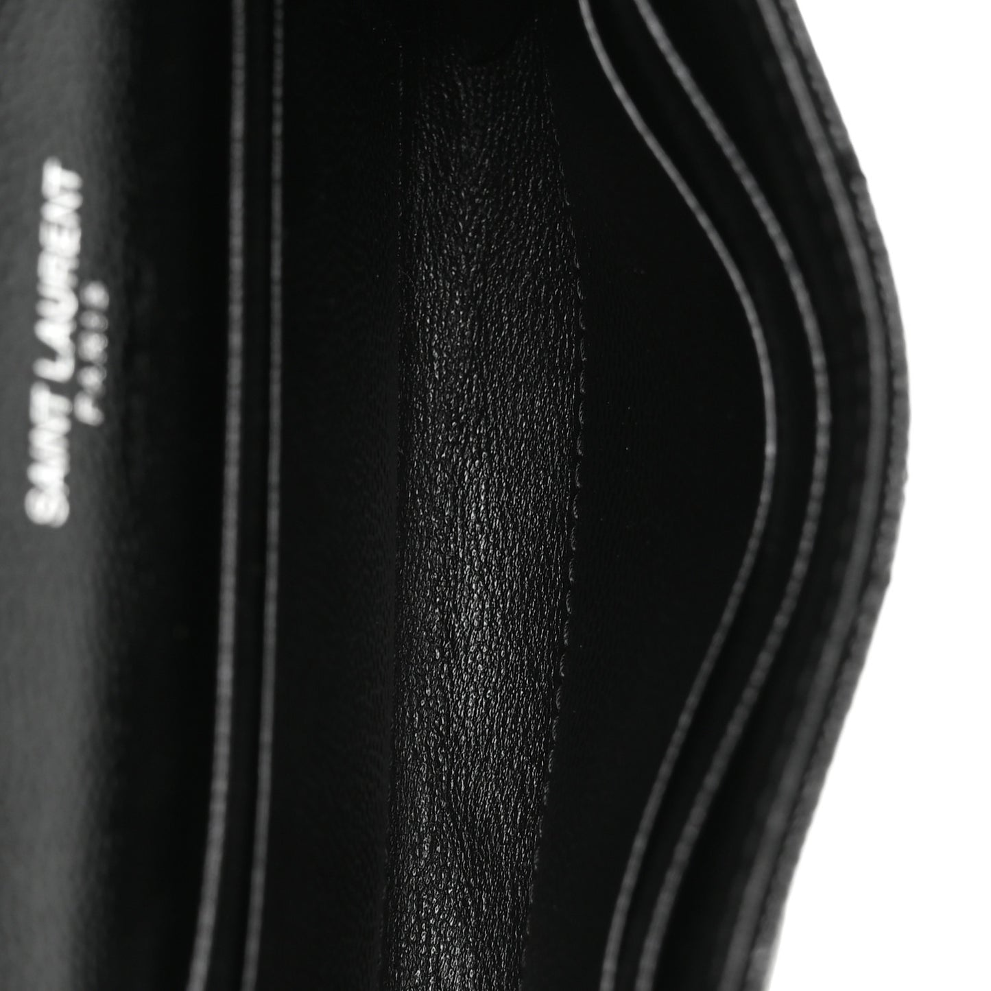 Grain De Poudre Matelasse Chevron Small Monogram Envelope Wallet Black