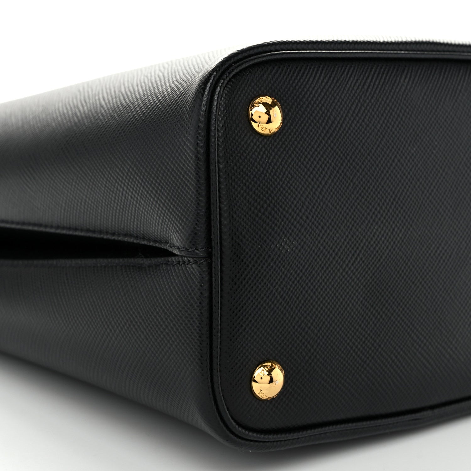 Prada Saffiano Cuir Medium Panier Bucket Bag Black Fuoco 9 of 10
