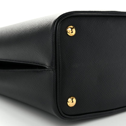 Prada Saffiano Cuir Medium Panier Bucket Bag Black Fuoco 9 of 10