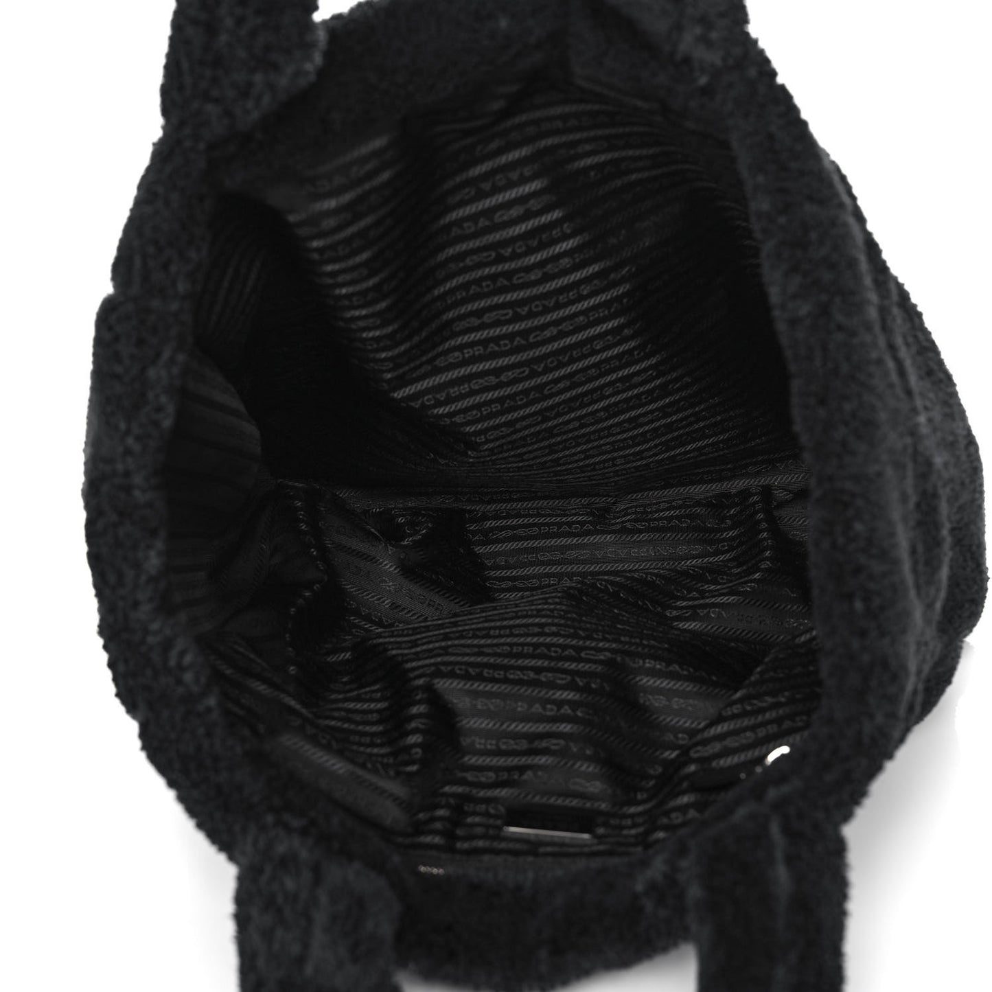 Terry Cloth Tote Bag Black White