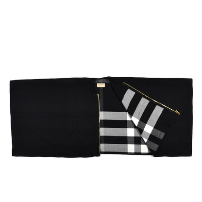 Burberry Wool Check Reversible Charlotte Zip Poncho Black 2 of 3