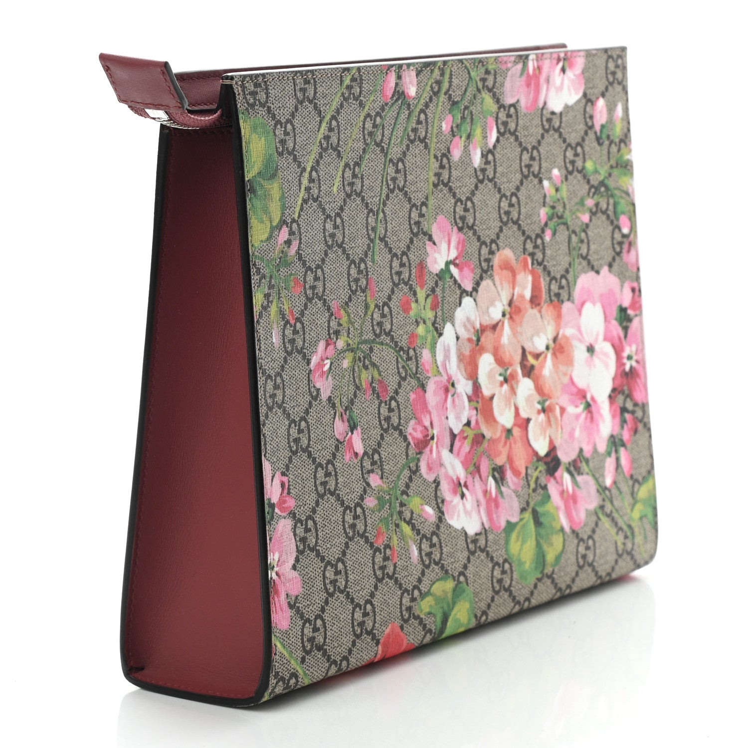 Gucci GG Supreme Monogram Blooms Large Cosmetic Case Beige Multicolor Dry Rose 3 of 8