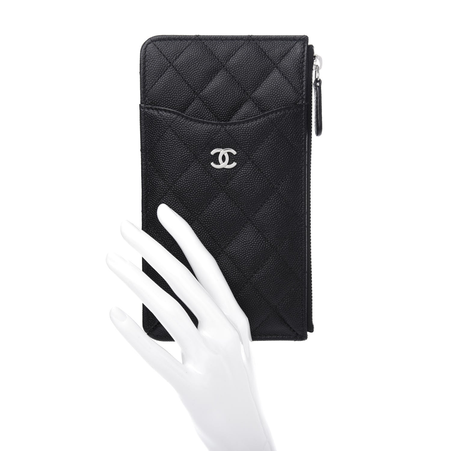 Chanel Caviar Quilted Classic Flat Wallet Pouch Black 2 of 7