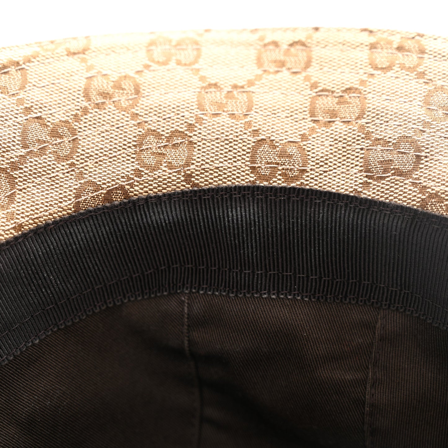 GG Monogram Web Bucket Hat XL Brown