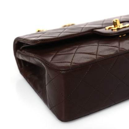 Chanel Lambskin Quilted Small Double Flap Dark Brown 8 of 9