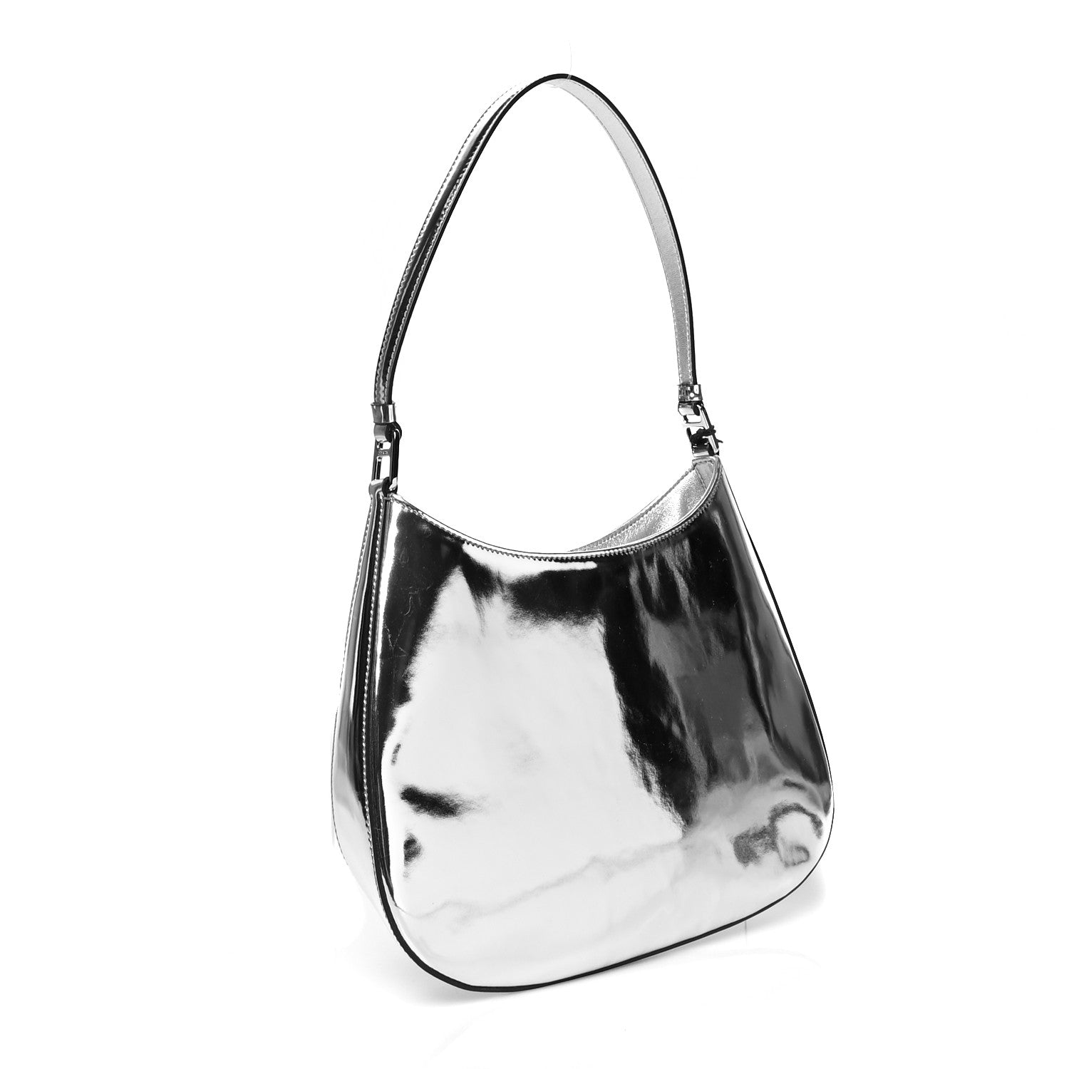 Prada Spazzolato Cleo Shoulder Bag Argento 3 of 10