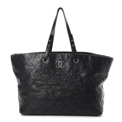 Chanel Glazed Calfskin Large On The Road Tote Black 1 of 17