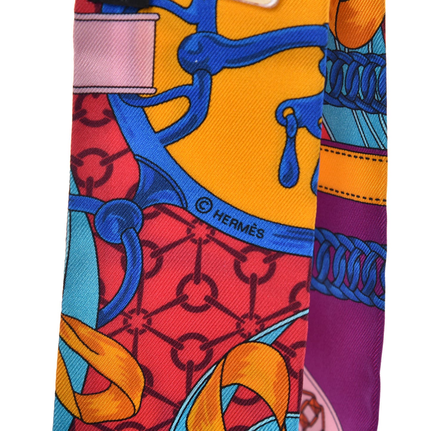 Silk La Promenade Du Matin Twilly Bleu Fuchsia Rouge