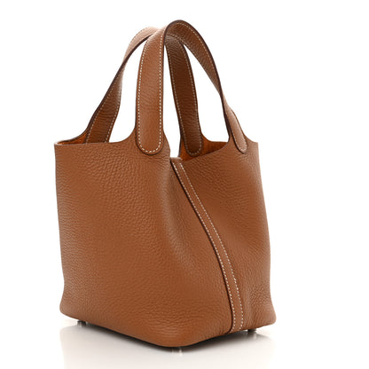 Hermes Taurillon Clemence Picotin Lock 18 PM Gold 3 of 11