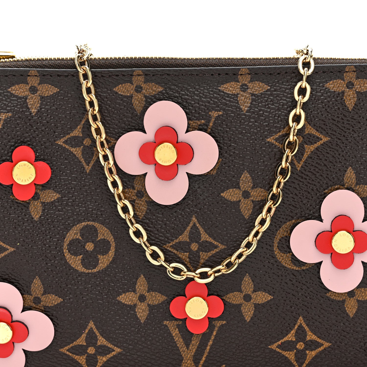 Louis Vuitton Monogram Blooming Flowers Double Zip Pochette