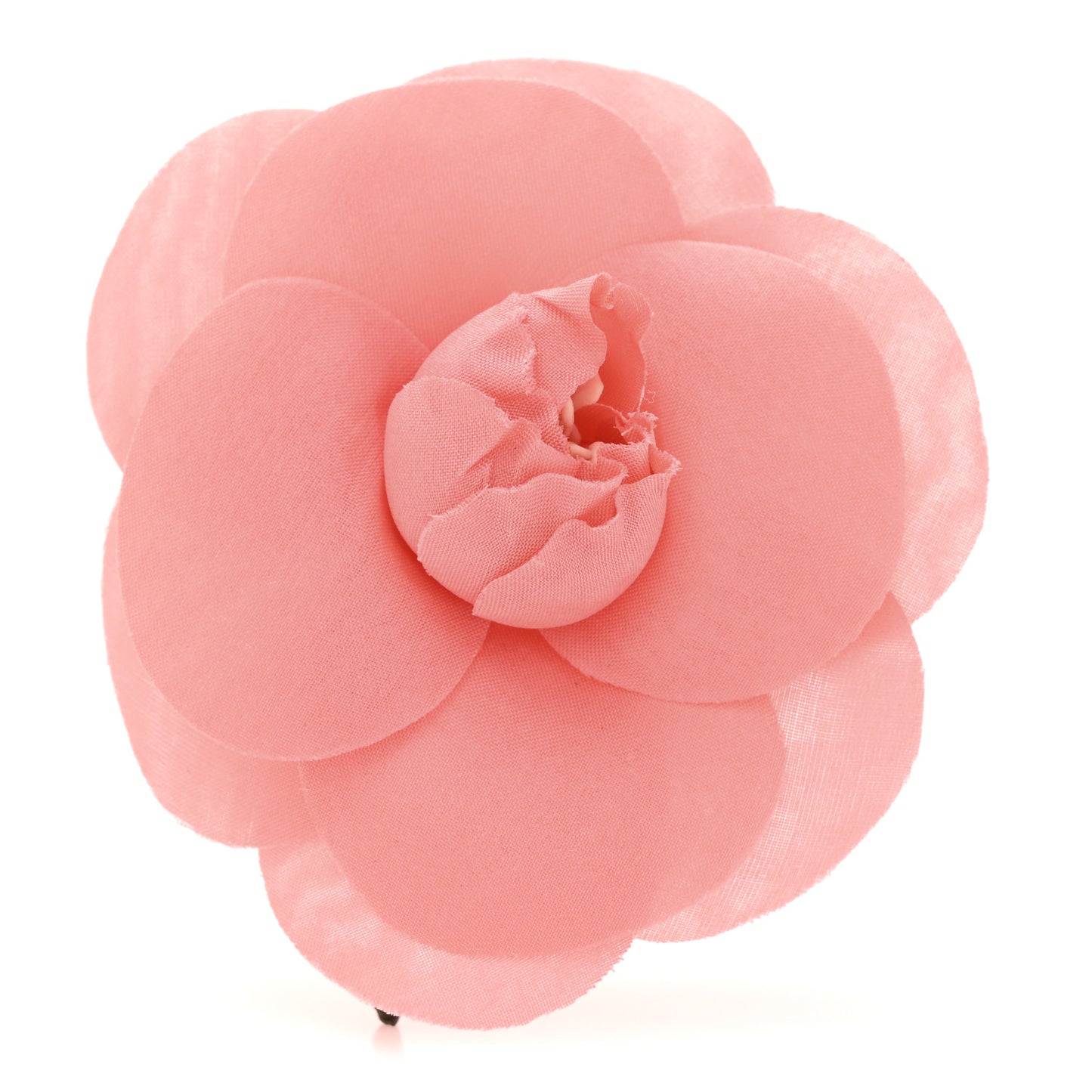 Silk Taffeta Camellia Brooch Pin Rose Pink