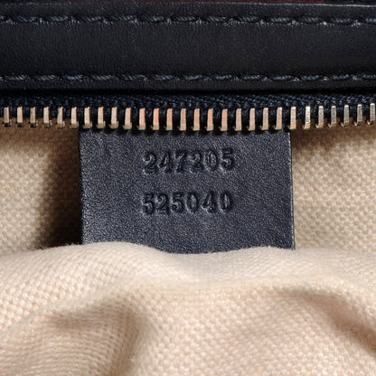 Gucci Monogram Selleria Calfskin Vintage Web Medium Boston Beige Blue 7 of 8