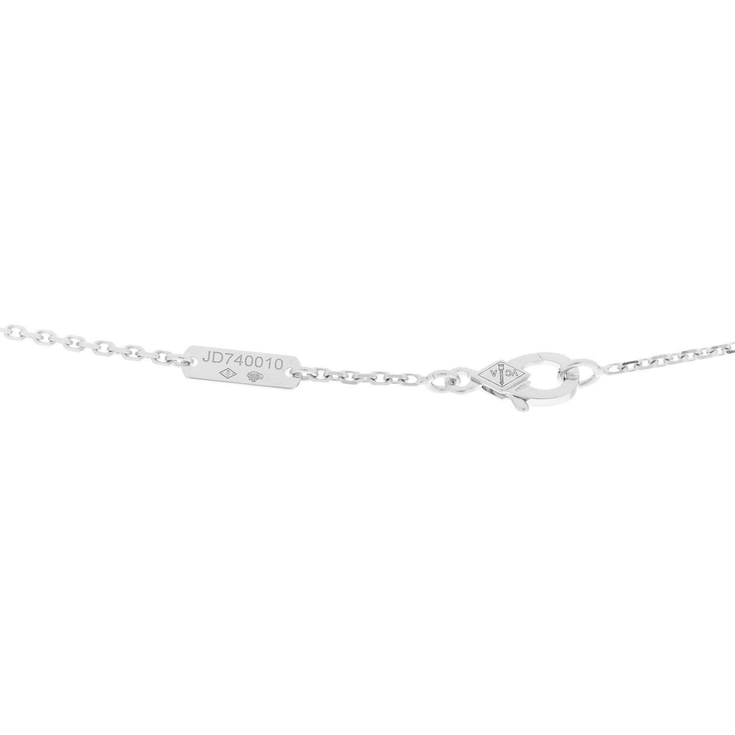 Van Cleef & Arpels 18K White Gold Diamond Vintage Alhambra Pendant Necklace 4 of 6