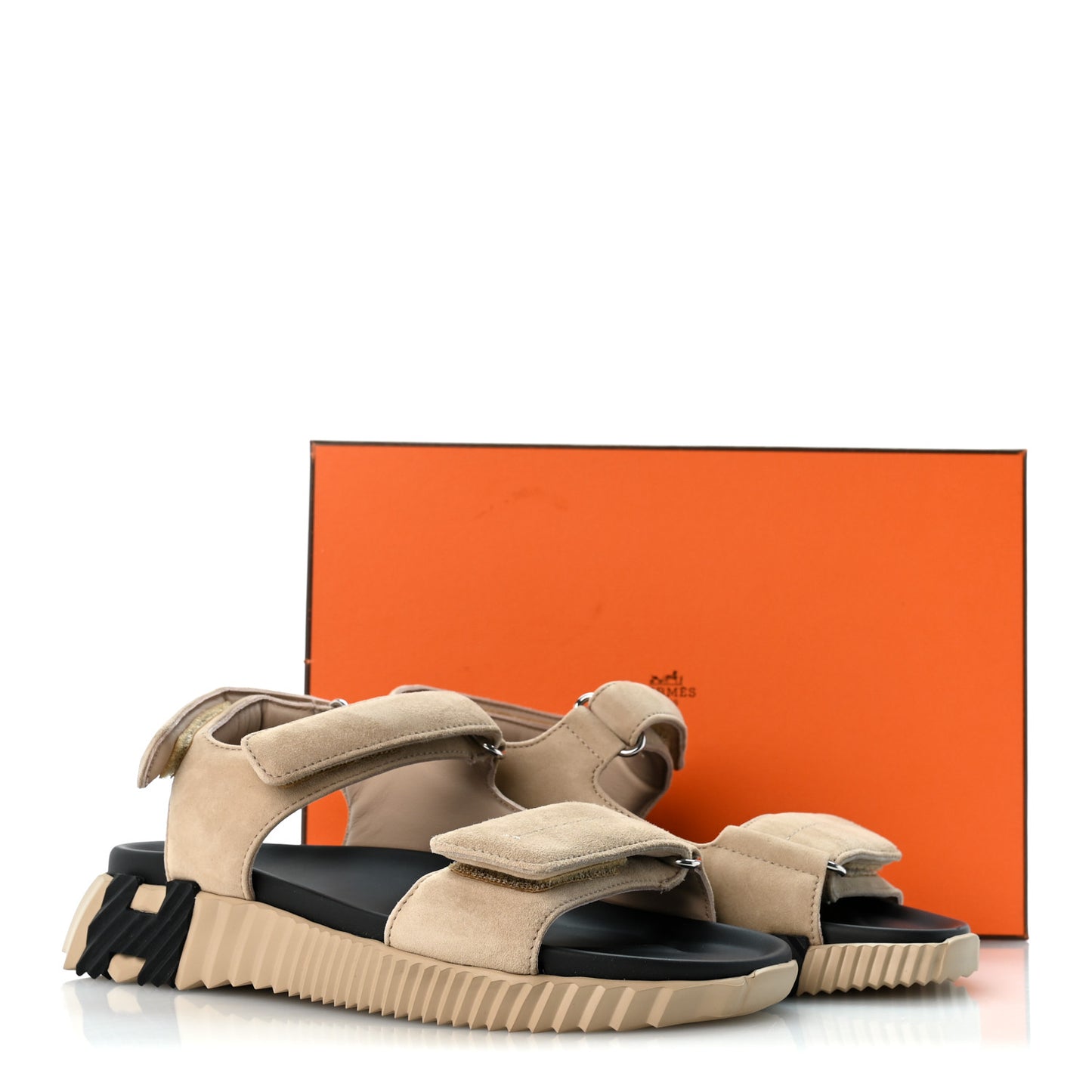 Suede Goatskin Junior Sandals 38 Beige Camel