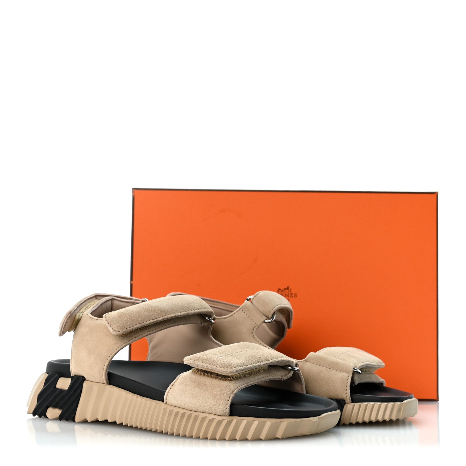 Hermes Suede Goatskin Junior Sandals 38 Beige Camel 10 of 10